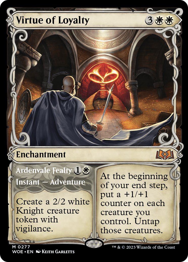 Virtue of Loyalty // Ardenvale Fealty (WOE-277) - Wilds of Eldraine: (Showcase) Foil - Premium MTG Single from Wizards of the Coast - Just $1.80! Shop now at Game Crave Tournament Store