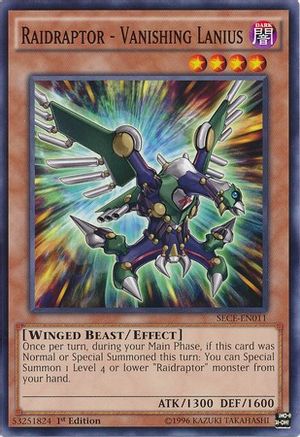 Raidraptor - Vanishing Lanius (SECE-EN011) - Secrets of Eternity 1st Edition - Premium Yugioh Single from Konami - Just $0.31! Shop now at Game Crave Tournament Store