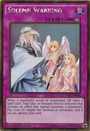 Solemn Warning (PGL2-EN068) - Premium Gold: Return of the Bling 1st Edition - Premium Yugioh Single from Konami - Just $0.58! Shop now at Game Crave Tournament Store