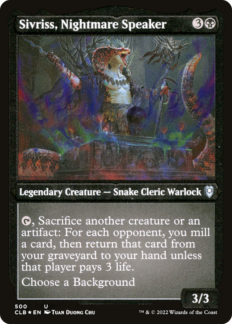 Sivriss, Nightmare Speaker (CLB-500) - Commander Legends: Battle for Baldur's Gate Etched Foil - Premium MTG Single from Wizards of the Coast - Just $0.08! Shop now at Game Crave Tournament Store