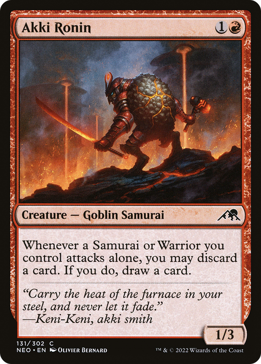 Akki Ronin (NEO-131) - Kamigawa: Neon Dynasty - Premium MTG Single from Wizards of the Coast - Just $0.08! Shop now at Game Crave Tournament Store