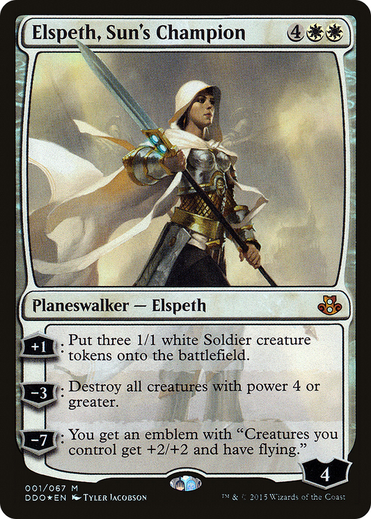 Elspeth, Sun's Champion (DDO-001) - Duel Decks: Elspeth vs. Kiora Foil - Premium MTG Single from Wizards of the Coast - Just $0.93! Shop now at Game Crave Tournament Store