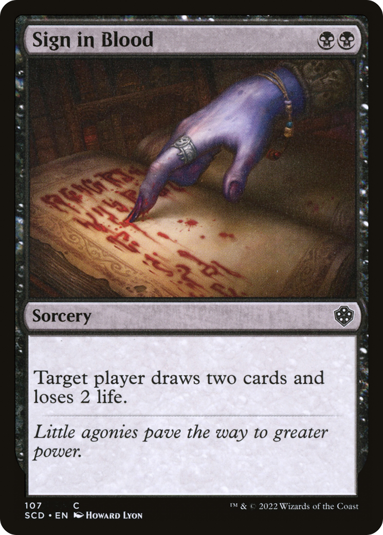 Sign in Blood (SCD-107) - Starter Commander Decks - Premium MTG Single from Wizards of the Coast - Just $0.08! Shop now at Game Crave Tournament Store