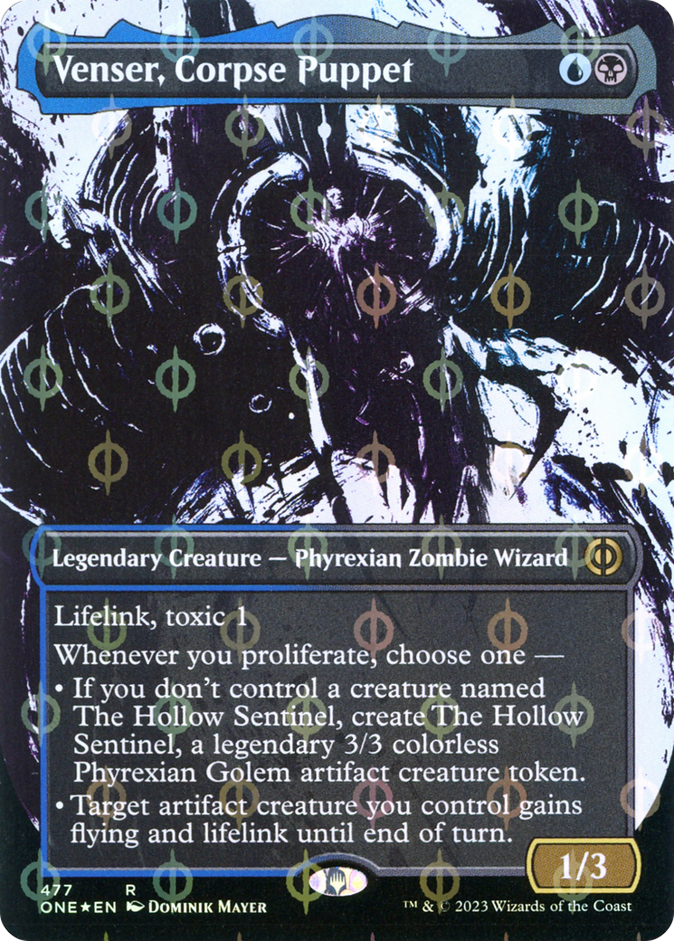 Venser, Corpse Puppet (ONE-477) - Phyrexia: All Will Be One: (Showcase) (Borderless) Foil - Premium MTG Single from Wizards of the Coast - Just $0.47! Shop now at Game Crave Tournament Store