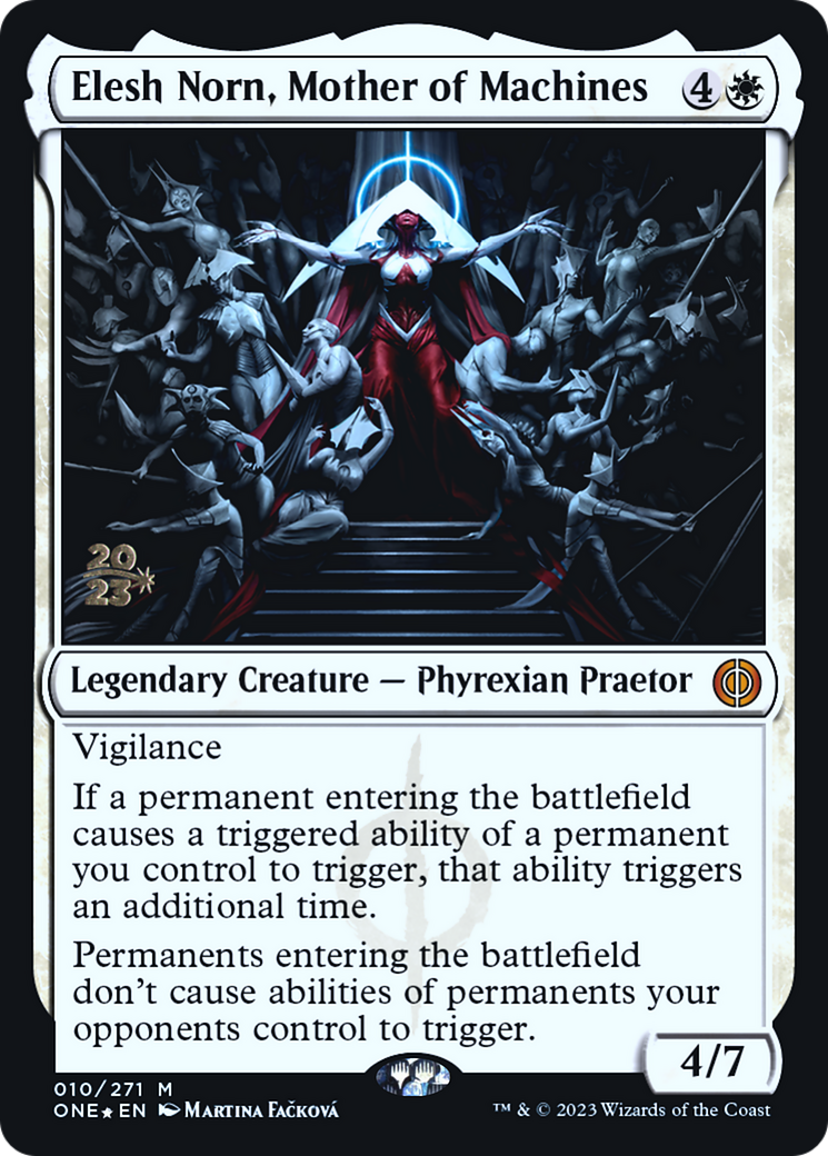 Elesh Norn, Mother of Machines (PONE-10S) - Phyrexia: All Will Be One Promos Foil - Premium MTG Single from Wizards of the Coast - Just $27.12! Shop now at Game Crave Tournament Store