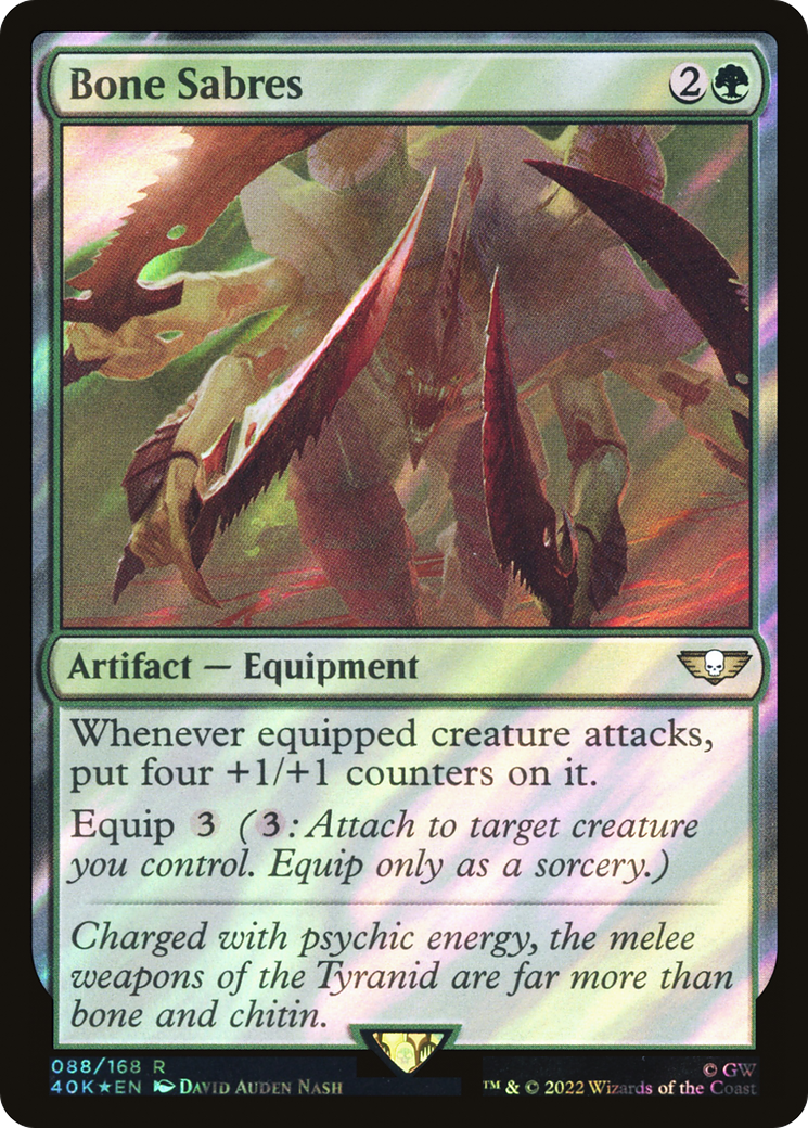 Bone Sabres (40K-88★) - Warhammer 40,000 Commander Foil - Premium MTG Single from Wizards of the Coast - Just $2.88! Shop now at Game Crave Tournament Store