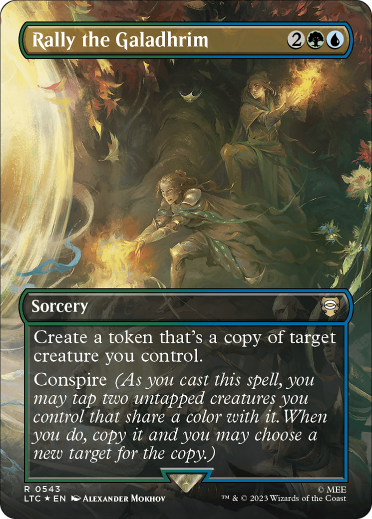 Rally the Galadhrim (LTC-543) - Tales of Middle-earth Commander (Borderless) Foil - Premium MTG Single from Wizards of the Coast - Just $1.98! Shop now at Game Crave Tournament Store