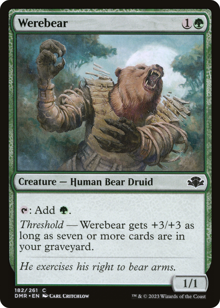 Werebear (DMR-182) - Dominaria Remastered - Premium MTG Single from Wizards of the Coast - Just $0.08! Shop now at Game Crave Tournament Store