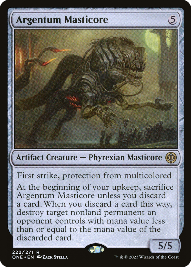 Argentum Masticore (ONE-222) - Phyrexia: All Will Be One Foil - Premium MTG Single from Wizards of the Coast - Just $0.26! Shop now at Game Crave Tournament Store
