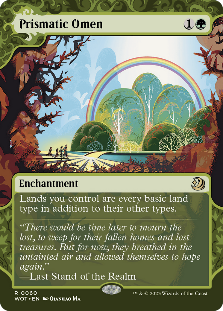 Prismatic Omen (WOT-060) - Wilds of Eldraine: Enchanting Tales: (Showcase) (Borderless) Foil - Premium MTG Single from Wizards of the Coast - Just $0.28! Shop now at Game Crave Tournament Store
