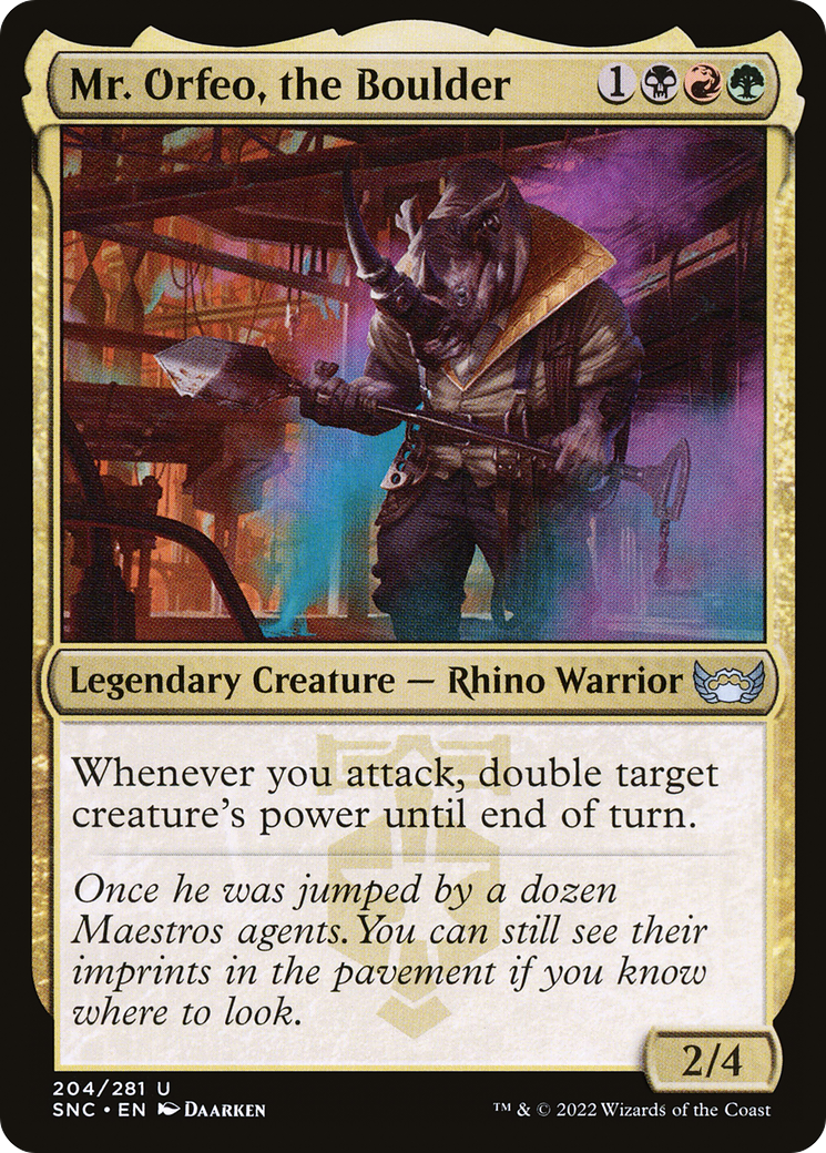 Mr. Orfeo, the Boulder (SNC-204) - Streets of New Capenna - Premium MTG Single from Wizards of the Coast - Just $0.08! Shop now at Game Crave Tournament Store