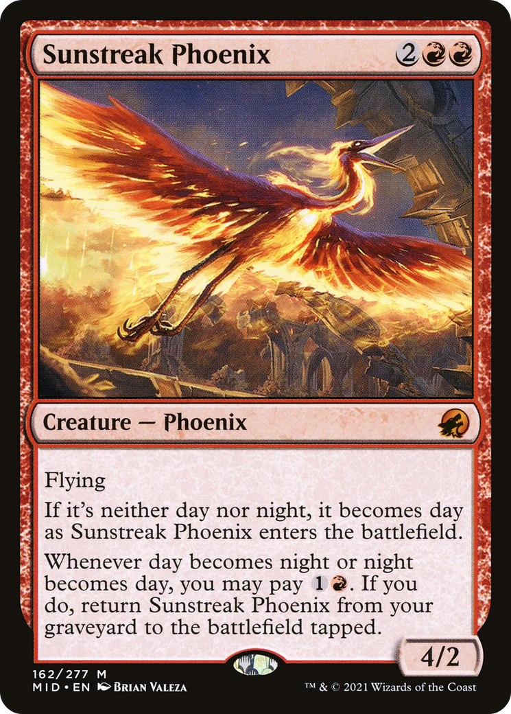 Sunstreak Phoenix (MID-162) - Innistrad: Midnight Hunt Foil - Premium MTG Single from Wizards of the Coast - Just $0.08! Shop now at Game Crave Tournament Store