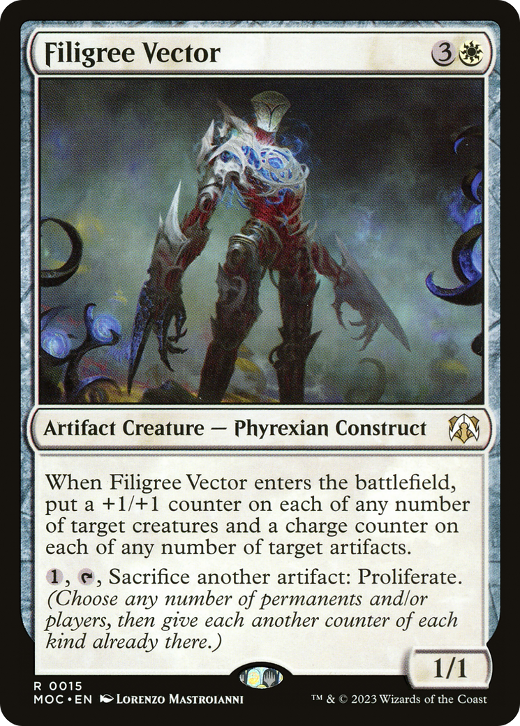 Filigree Vector (MOC-015) - March of the Machine Commander - Premium MTG Single from Wizards of the Coast - Just $0.64! Shop now at Game Crave Tournament Store
