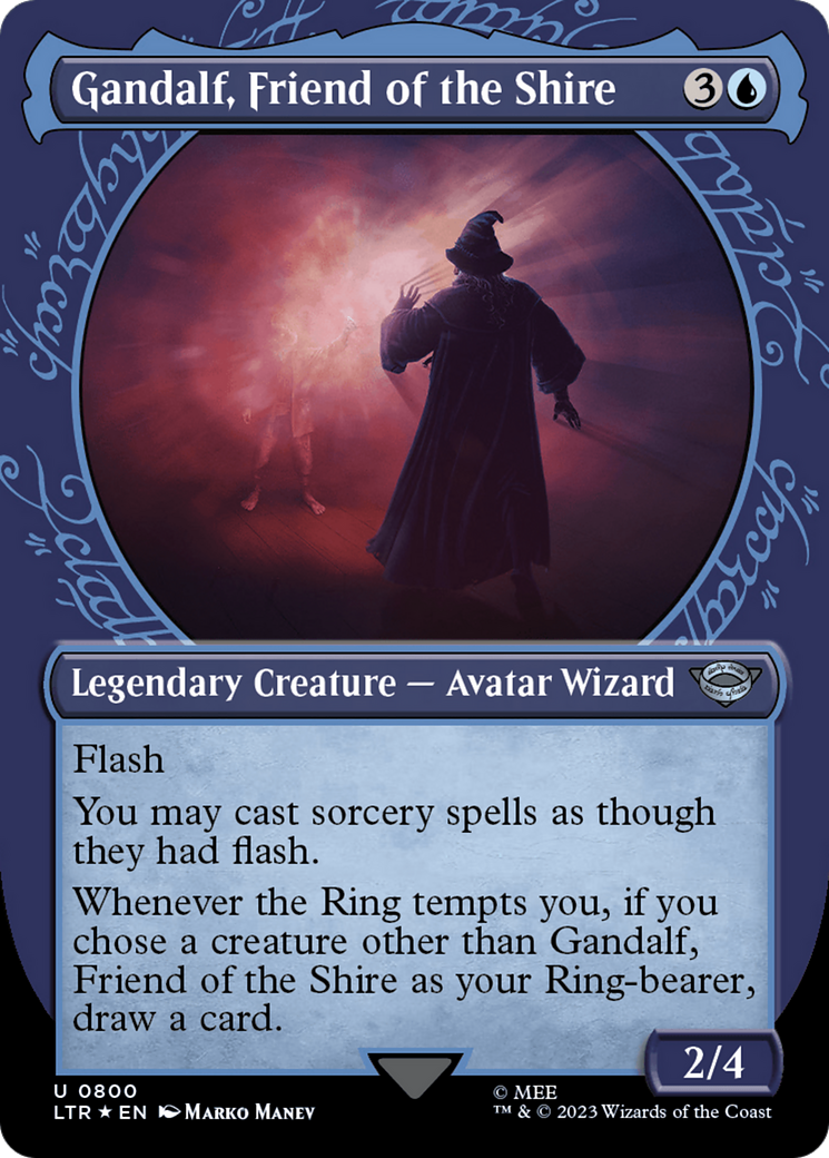 Gandalf, Friend of the Shire (LTR-800) - The Lord of the Rings: Tales of Middle-earth: (Showcase) (Borderless) Foil - Premium MTG Single from Wizards of the Coast - Just $0.08! Shop now at Game Crave Tournament Store