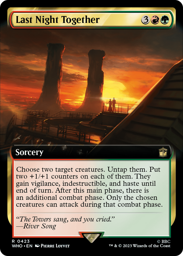 Last Night Together (WHO-423) - Doctor Who: (Extended Art) - Premium MTG Single from Wizards of the Coast - Just $0.15! Shop now at Game Crave Tournament Store