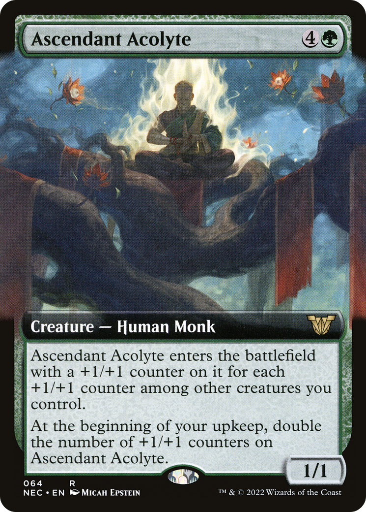 Ascendant Acolyte (NEC-064) - Neon Dynasty Commander: (Extended Art) - Premium MTG Single from Wizards of the Coast - Just $0.08! Shop now at Game Crave Tournament Store
