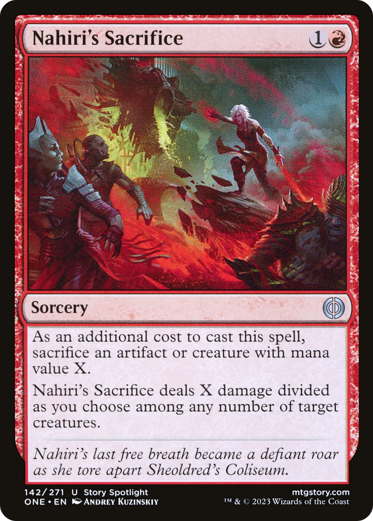 Nahiri's Sacrifice (ONE-142) - Phyrexia: All Will Be One - Premium MTG Single from Wizards of the Coast - Just $0.08! Shop now at Game Crave Tournament Store