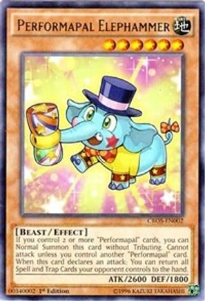 Performapal Elephammer (CROS-EN002) - Crossed Souls 1st Edition - Premium Yugioh Single from Konami - Just $0.25! Shop now at Game Crave Tournament Store