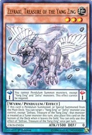 Zefraxi, Treasure of the Yang Zing (CROS-EN024) - Crossed Souls 1st Edition - Premium Yugioh Single from Konami - Just $0.53! Shop now at Game Crave Tournament Store