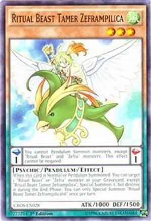 Ritual Beast Tamer Zeframpilica (CROS-EN028) - Crossed Souls 1st Edition - Premium Yugioh Single from Konami - Just $0.25! Shop now at Game Crave Tournament Store