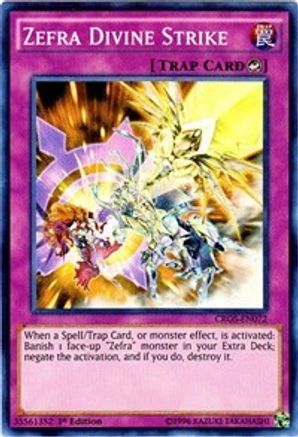 Zefra Divine Strike (CROS-EN072) - Crossed Souls 1st Edition - Premium Yugioh Single from Konami - Just $0.25! Shop now at Game Crave Tournament Store