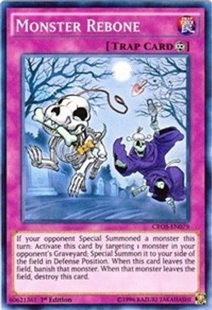 Monster Rebone (CROS-EN079) - Crossed Souls 1st Edition - Premium Yugioh Single from Konami - Just $0.28! Shop now at Game Crave Tournament Store