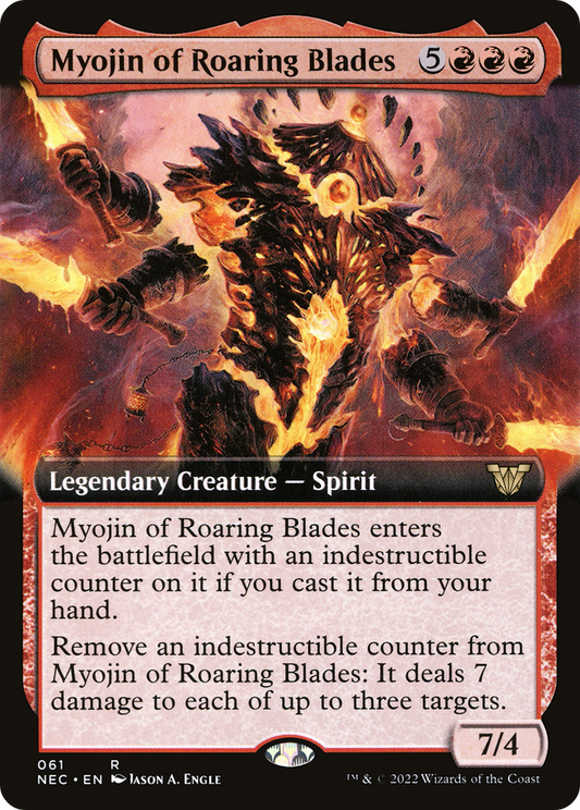 Myojin of Roaring Blades (NEC-061) - Neon Dynasty Commander: (Extended Art) - Premium MTG Single from Wizards of the Coast - Just $0.25! Shop now at Game Crave Tournament Store