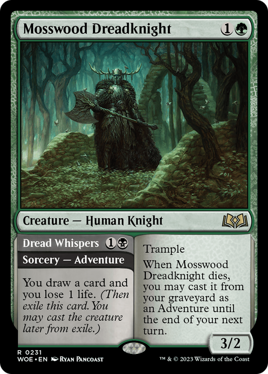 Mosswood Dreadknight // Dread Whispers (WOE-231) - Wilds of Eldraine - Premium MTG Single from Wizards of the Coast - Just $0.11! Shop now at Game Crave Tournament Store