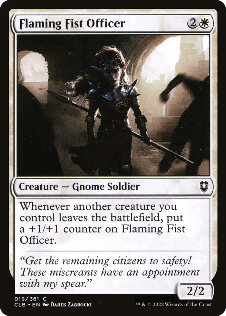Flaming Fist Officer (CLB-019) - Commander Legends: Battle for Baldur's Gate - Premium MTG Single from Wizards of the Coast - Just $0.08! Shop now at Game Crave Tournament Store