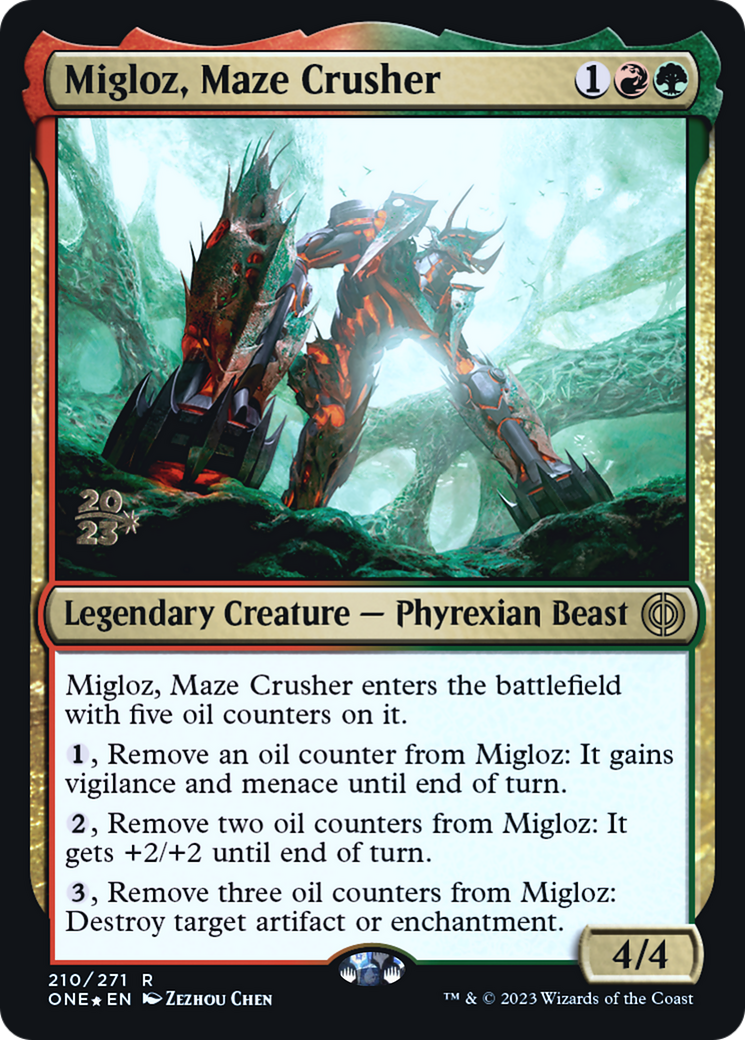 Migloz, Maze Crusher (PONE-210S) - Phyrexia: All Will Be One Promos Foil - Premium MTG Single from Wizards of the Coast - Just $0.12! Shop now at Game Crave Tournament Store