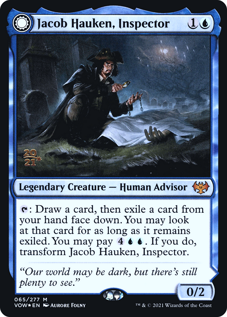 Jacob Hauken, Inspector // Hauken's Insight (PVOW-65S) - Innistrad: Crimson Vow Promos: (Double Faced Transform) Foil - Premium MTG Single from Wizards of the Coast - Just $0.24! Shop now at Game Crave Tournament Store