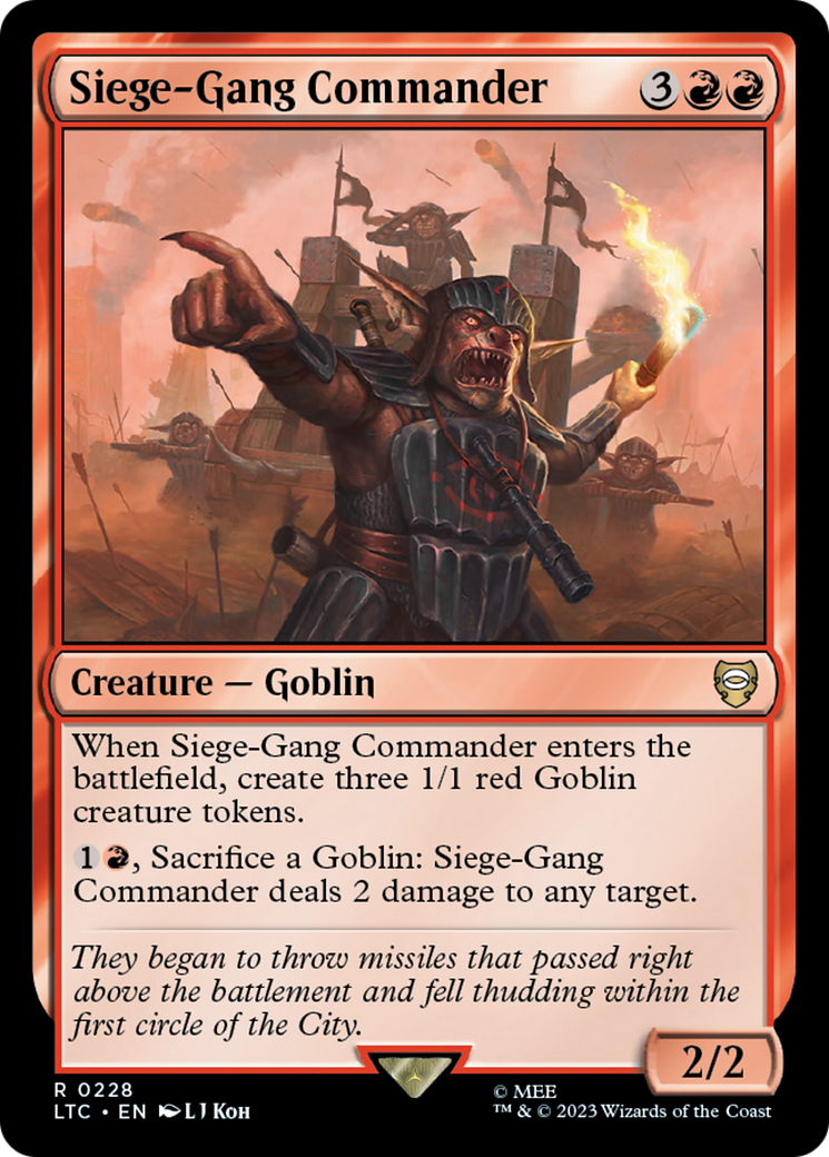 Siege-Gang Commander (LTC-228) - Tales of Middle-earth Commander - Premium MTG Single from Wizards of the Coast - Just $0.08! Shop now at Game Crave Tournament Store