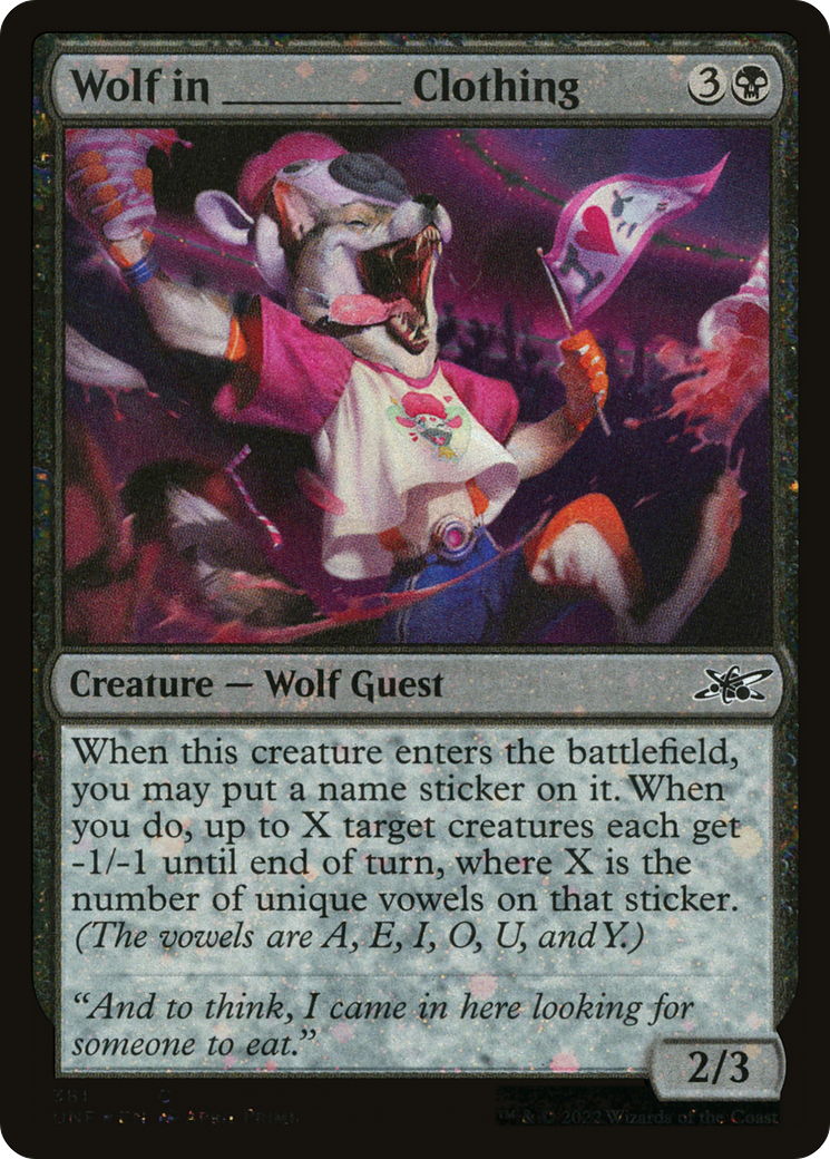 Wolf in _____ Clothing (UNF-381) - Unfinity Foil - Premium MTG Single from Wizards of the Coast - Just $0.25! Shop now at Game Crave Tournament Store