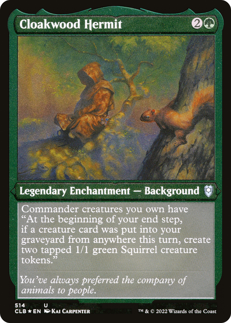 Cloakwood Hermit (CLB-514) - Commander Legends: Battle for Baldur's Gate Etched Foil - Premium MTG Single from Wizards of the Coast - Just $0.08! Shop now at Game Crave Tournament Store