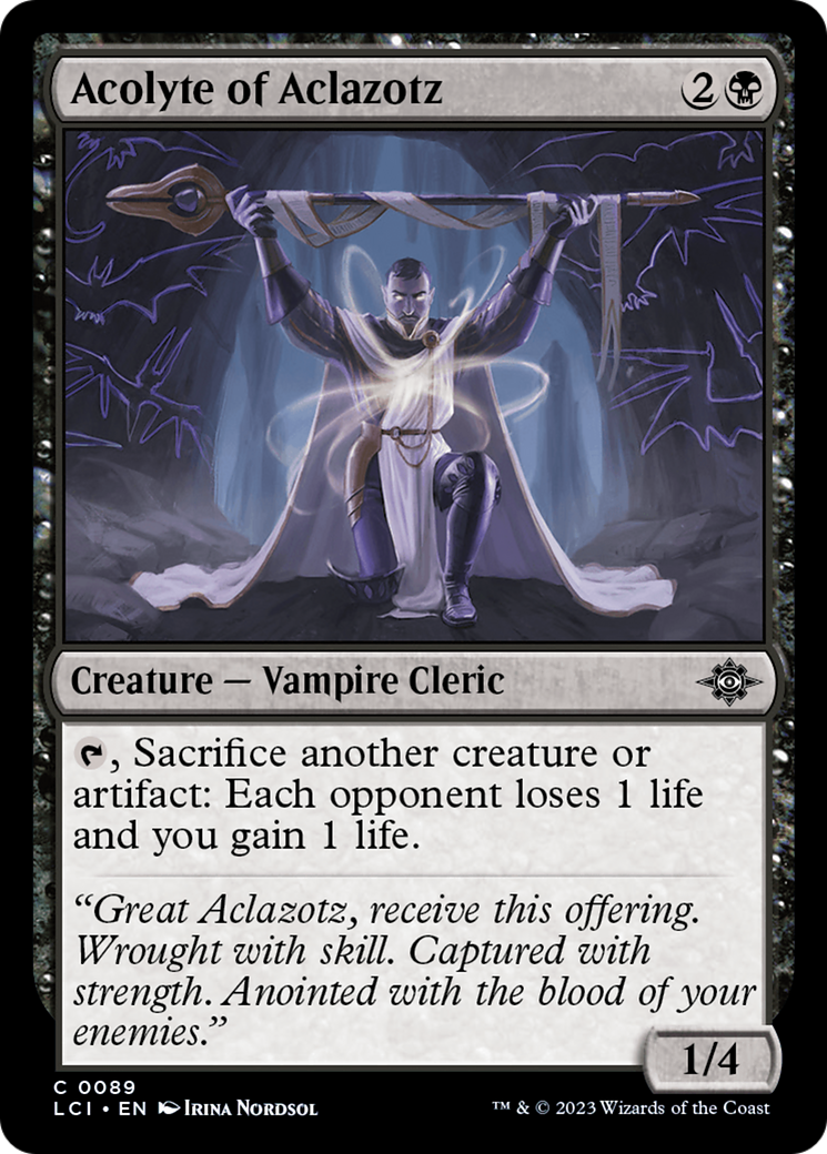 Acolyte of Aclazotz (LCI-089) - The Lost Caverns of Ixalan - Premium MTG Single from Wizards of the Coast - Just $0.08! Shop now at Game Crave Tournament Store