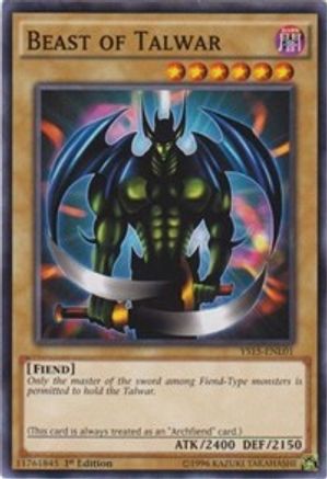 Beast of Talwar (YS15-ENL01) - Starter Deck: Dark Legion 1st Edition - Premium Yugioh Single from Konami - Just $0.25! Shop now at Game Crave Tournament Store