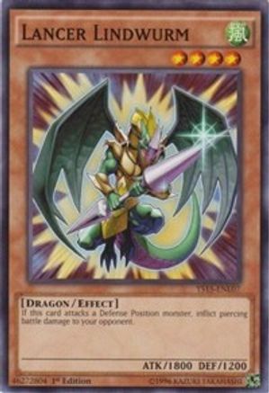 Lancer Lindwurm (YS15-ENL07) - Starter Deck: Dark Legion 1st Edition - Premium Yugioh Single from Konami - Just $0.26! Shop now at Game Crave Tournament Store