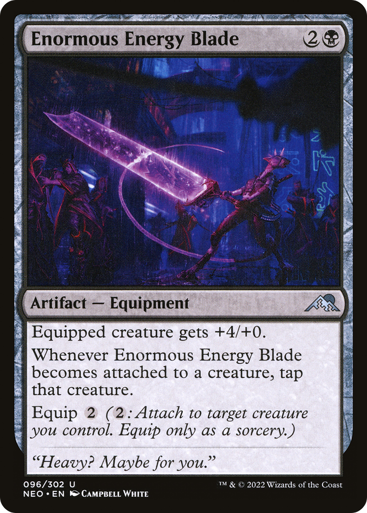 Enormous Energy Blade (NEO-096) - Kamigawa: Neon Dynasty - Premium MTG Single from Wizards of the Coast - Just $0.08! Shop now at Game Crave Tournament Store