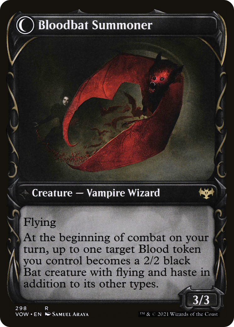 Voldaren Bloodcaster // Bloodbat Summoner (VOW-298) - Innistrad: Crimson Vow: (Showcase, Double Faced Transform) Foil - Premium MTG Single from Wizards of the Coast - Just $0.08! Shop now at Game Crave Tournament Store