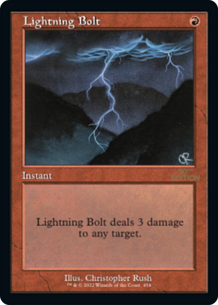 Lightning Bolt (30A-454) - 30th Anniversary Edition - Premium MTG Single from Wizards of the Coast - Just $79.75! Shop now at Game Crave Tournament Store