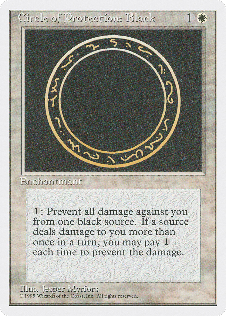 Circle of Protection: Black (4ED-014) - Fourth Edition - Premium MTG Single from Wizards of the Coast - Just $0.25! Shop now at Game Crave Tournament Store