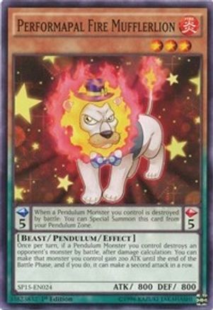 Performapal Fire Mufflerlion (SP15-EN024) - Star Pack ARC-V 1st Edition - Premium Yugioh Single from Konami - Just $0.25! Shop now at Game Crave Tournament Store