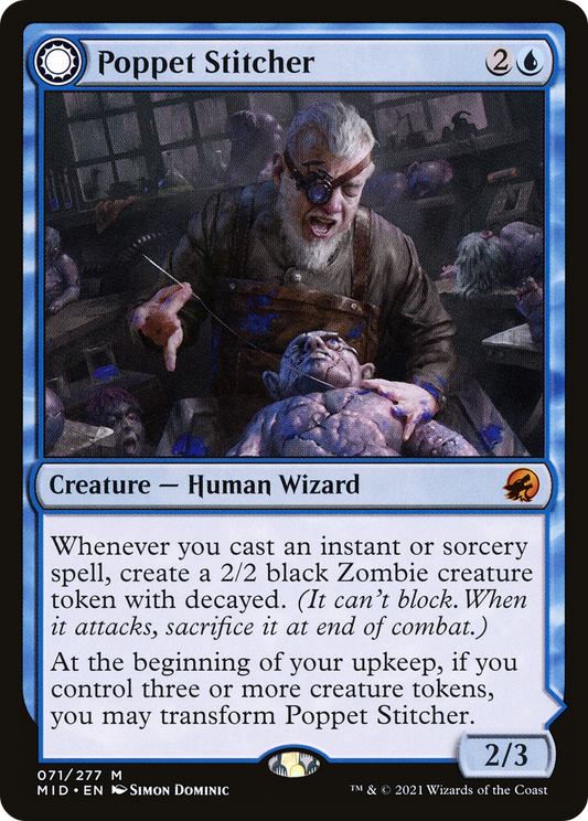 Poppet Stitcher // Poppet Factory (MID-071) - Innistrad: Midnight Hunt: (Double Faced Transform) - Premium MTG Single from Wizards of the Coast - Just $0.93! Shop now at Game Crave Tournament Store