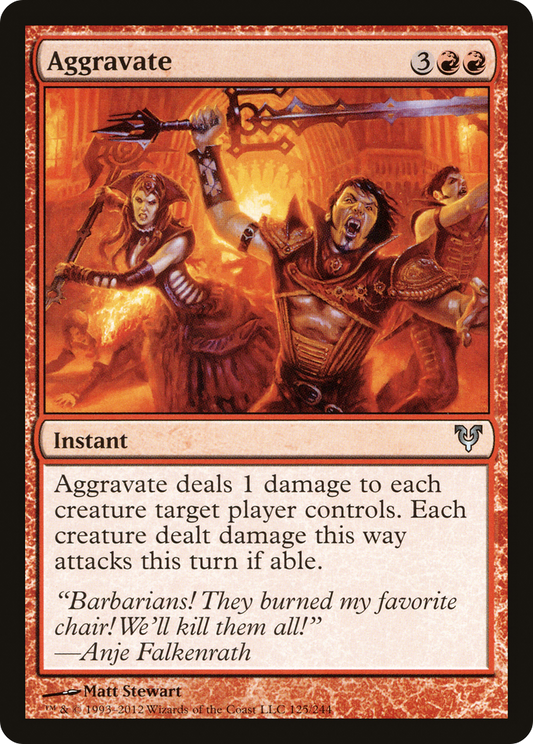 Aggravate (AVR-125) - Avacyn Restored - Premium MTG Single from Wizards of the Coast - Just $0.08! Shop now at Game Crave Tournament Store