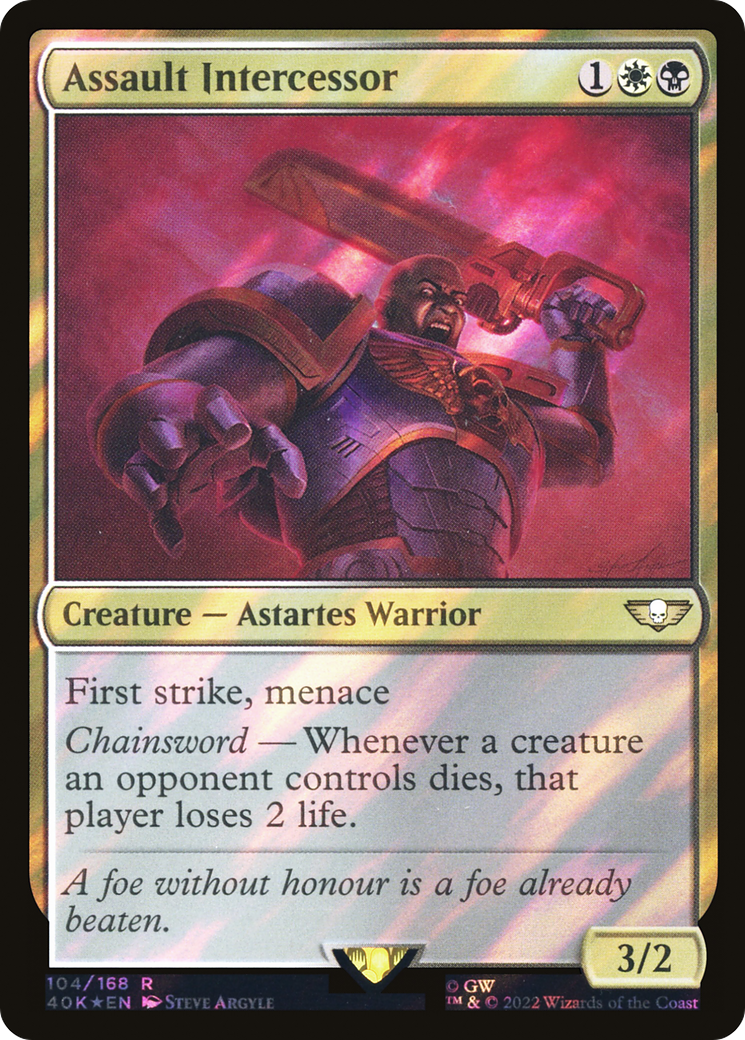 Assault Intercessor (40K-104★) - Warhammer 40,000 Commander Foil - Premium MTG Single from Wizards of the Coast - Just $0.61! Shop now at Game Crave Tournament Store