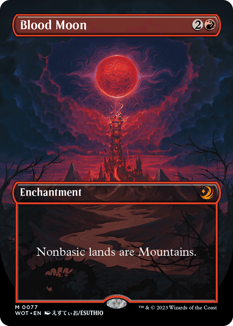 Blood Moon (WOT-077) - Wilds of Eldraine: Enchanting Tales (Borderless) - Premium MTG Single from Wizards of the Coast - Just $5.98! Shop now at Game Crave Tournament Store
