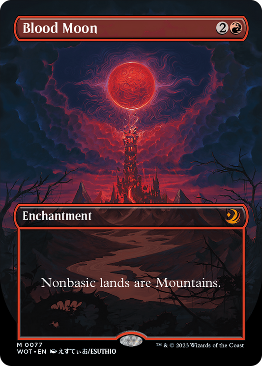 Blood Moon (WOT-077) - Wilds of Eldraine: Enchanting Tales (Borderless) - Premium MTG Single from Wizards of the Coast - Just $5.98! Shop now at Game Crave Tournament Store
