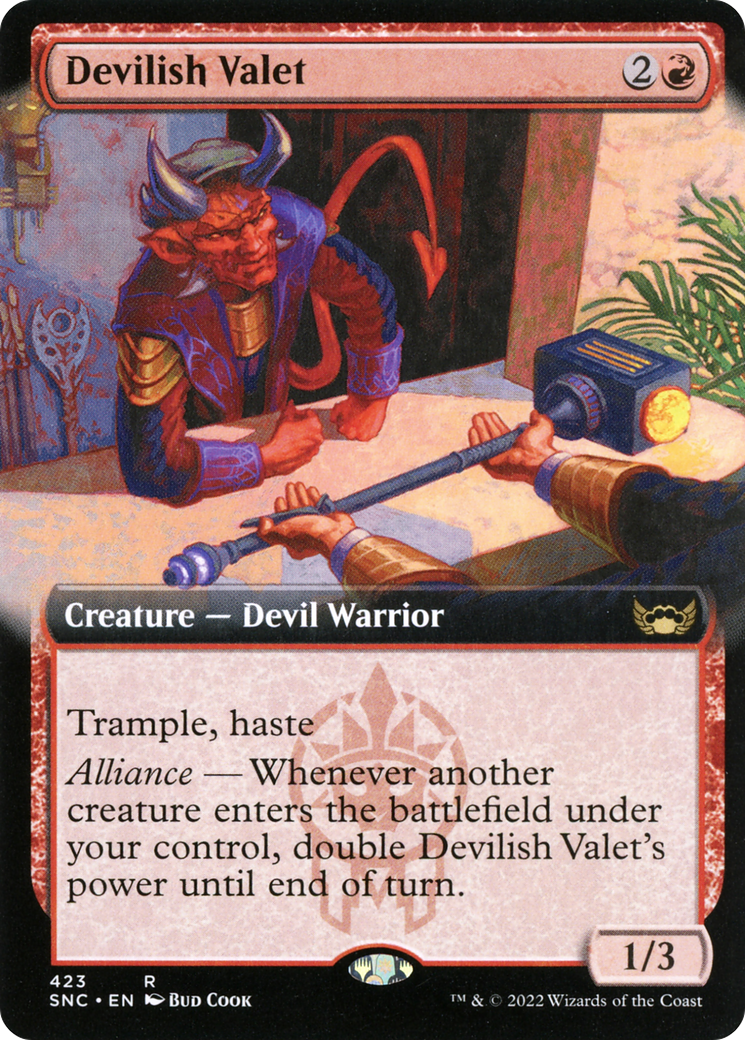 Devilish Valet (SNC-423) - Streets of New Capenna: (Extended Art) Foil - Premium MTG Single from Wizards of the Coast - Just $0.20! Shop now at Game Crave Tournament Store
