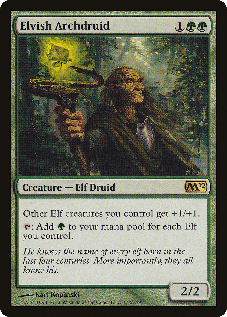 Elvish Archdruid (M12-172) - Magic 2012 Foil - Premium MTG Single from Wizards of the Coast - Just $1.13! Shop now at Game Crave Tournament Store