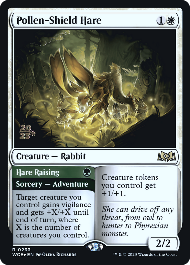 Pollen-Shield Hare // Hare Raising (PWOE-233S) - Wilds of Eldraine Promos Foil - Premium MTG Single from Wizards of the Coast - Just $0.64! Shop now at Game Crave Tournament Store